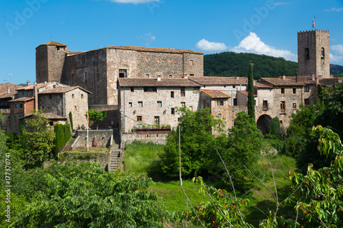 Castle of Santa Pau in summer day, Garrotxa