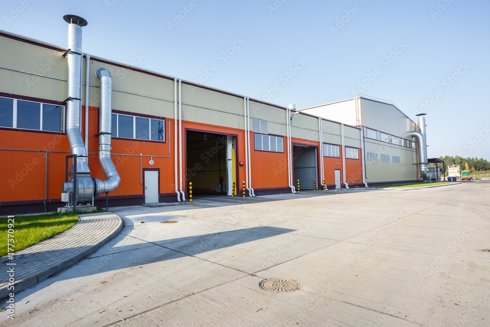 Fototapeta premium Modern waste recycling processing plant. Separate garbage collection. Recycling and storage of waste for further disposal.