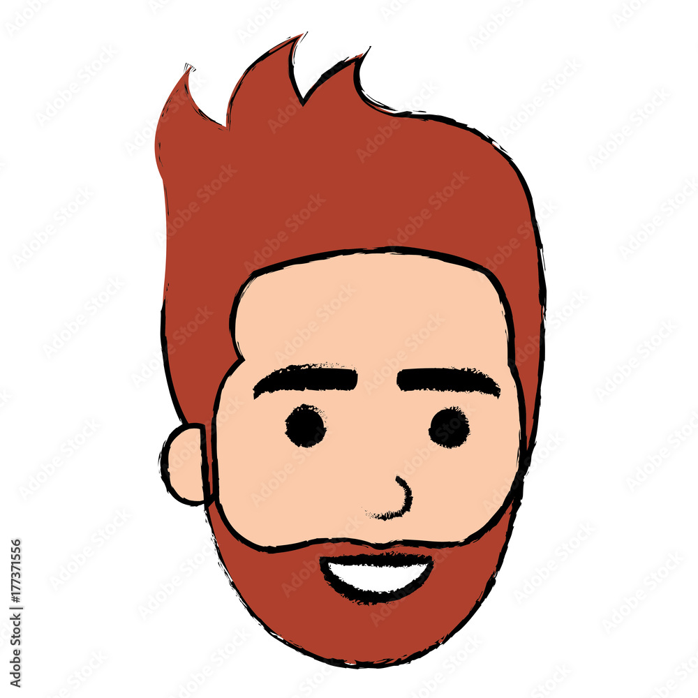 Fototapeta premium young man head avatar character