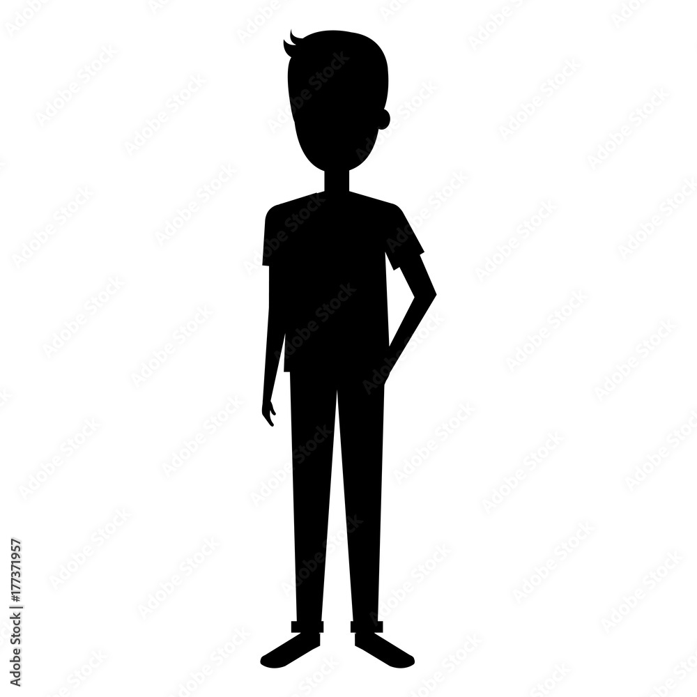 young man silhouette avatar character young man silhouette avatar character