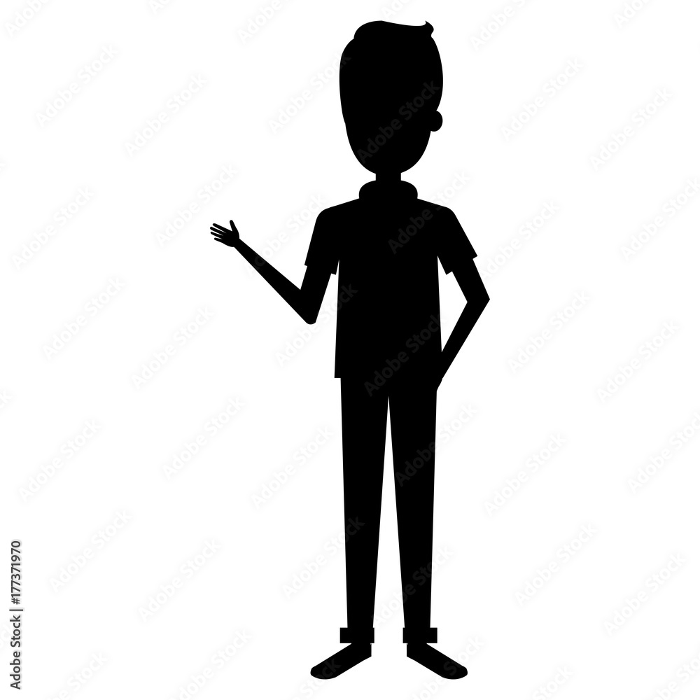 young man silhouette avatar character young man silhouette avatar character