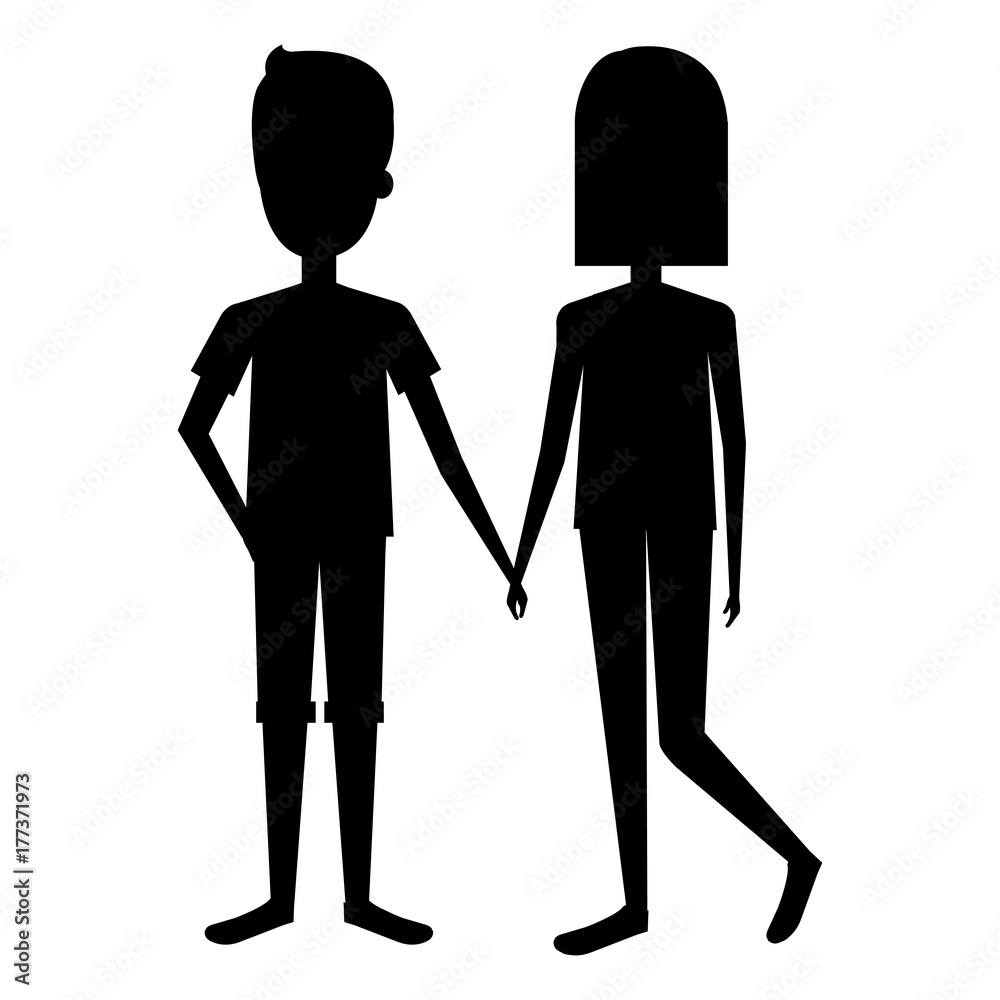 lovers couple silhouette avatars character lovers couple silhouette avatars character