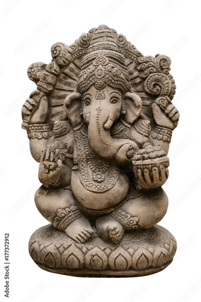Close-up a statue of Ganesha isolated on background Close-up a statue of Ganesha isolated on background