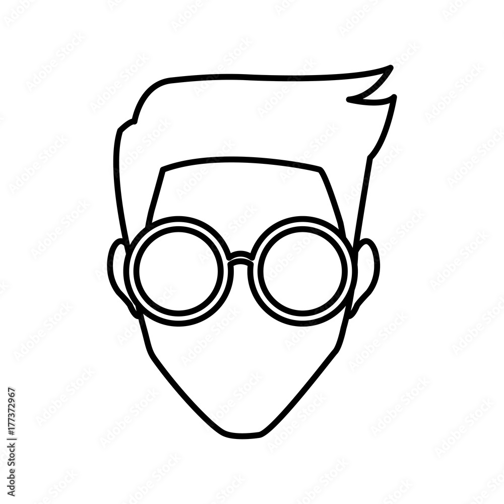 Man face with glasses icon vector illustration graphic design Man face with glasses icon vector illustration graphic design