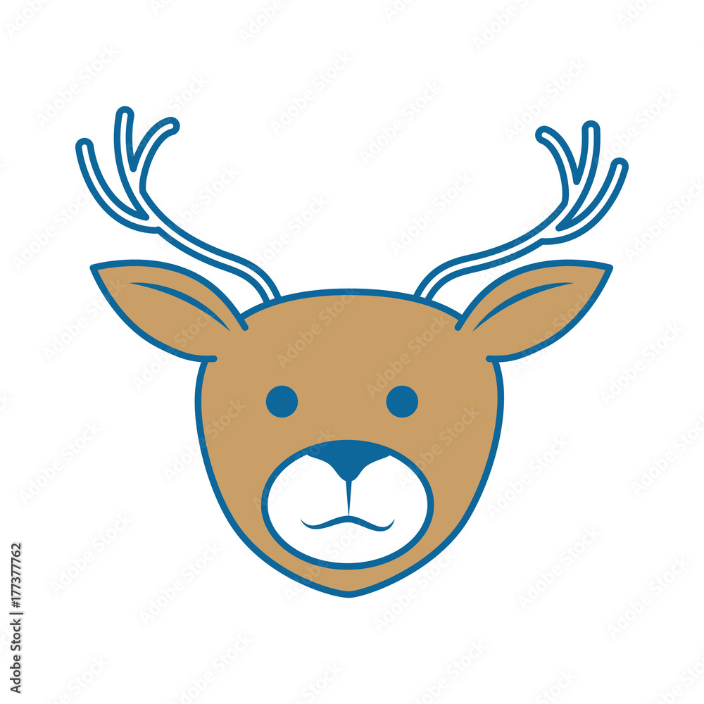 cute reindeer character icon vector illustration design
