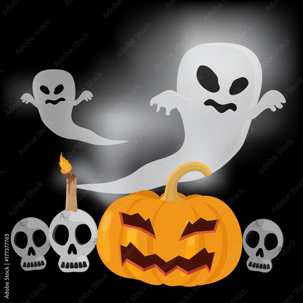 Flying ghost Happy halloween vector illustration Flying ghost Happy halloween vector illustration