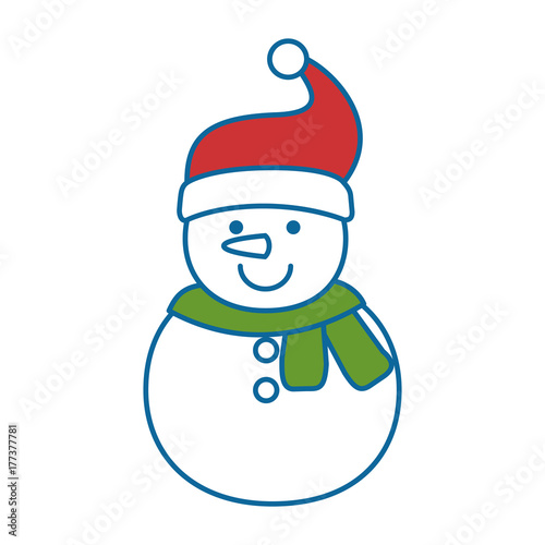 Foto cute snowman character icon vector illustration design