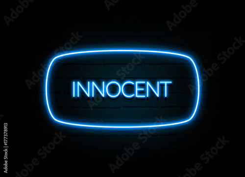 Innocent - colorful Neon Sign on brickwall