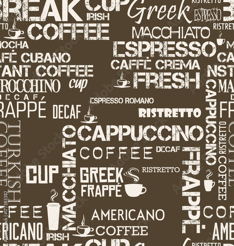 Obraz na płótnie Typograficzna z motywem Kawy