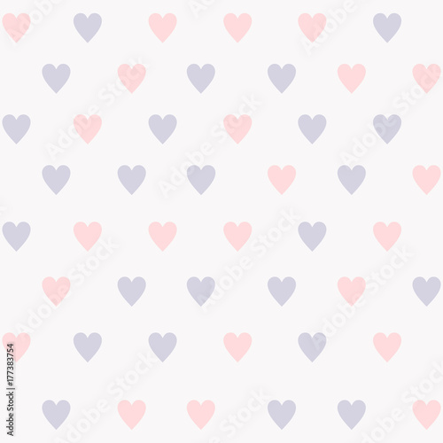 seamless geometric pattern with hearts. Vector repeating texture background.