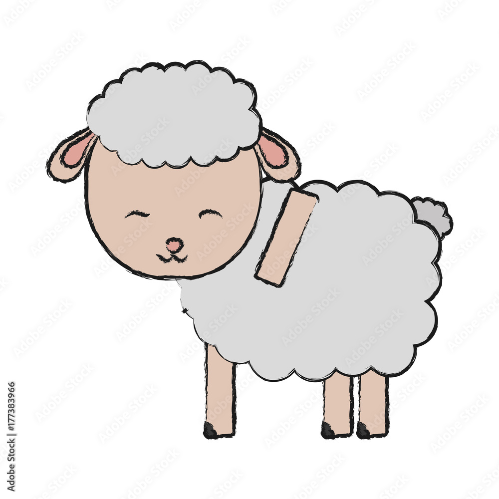 cartoon sheep icon over white background vector illustration cartoon sheep icon over white background vector illustration