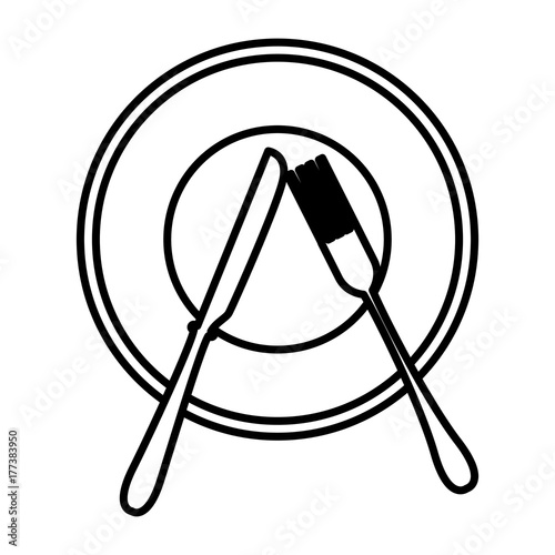 Dish and cutlery icon vector illustration graphic design
