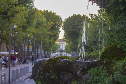 The Cours Mirabeau, a wide thoroughfare in Aix-en-Provence, France