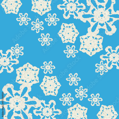 Christmas card of snowflakes crocheted 