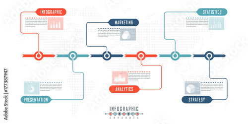 Vector timeline infographics for chart, diagram, web design, presentation, workflow layout