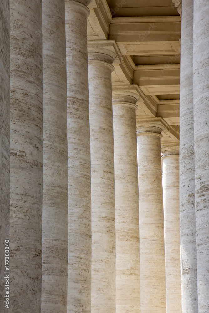 Colonnades in Piazza San Pietro (St. Peter's Square) in Vatican City