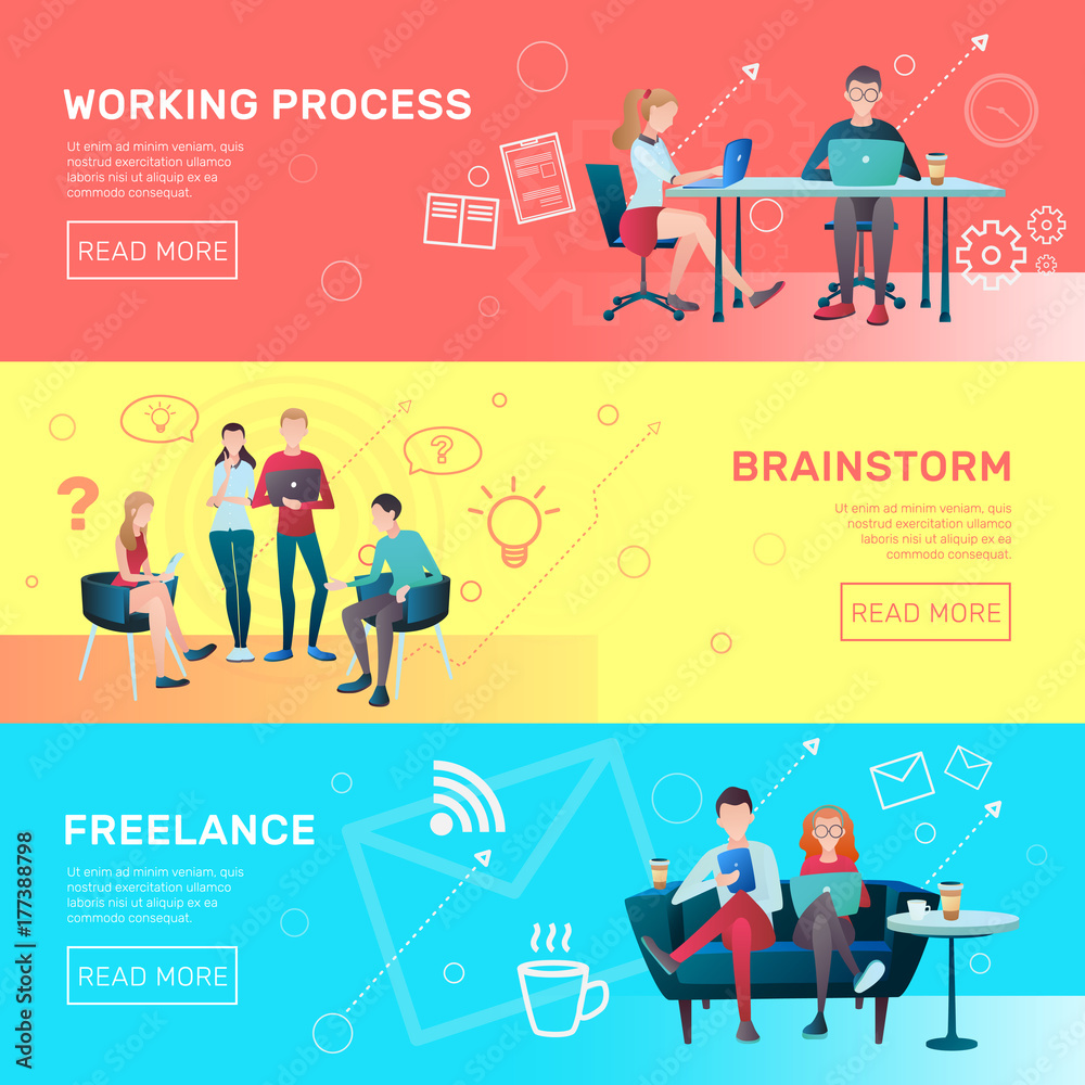 Freelance Horizontal Banners Set Freelance Horizontal Banners Set
