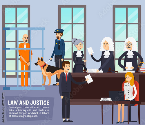 Courtroom Orthogonal Flat Composition