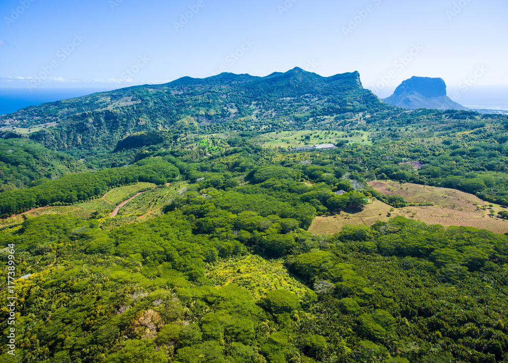 Fototapeta premium Aerial view of Mauritius island