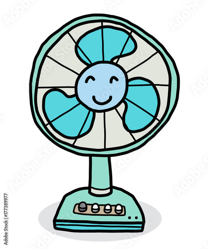 smile electric fan / cartoon vector and illustration, hand drawn style, isolated on white background.