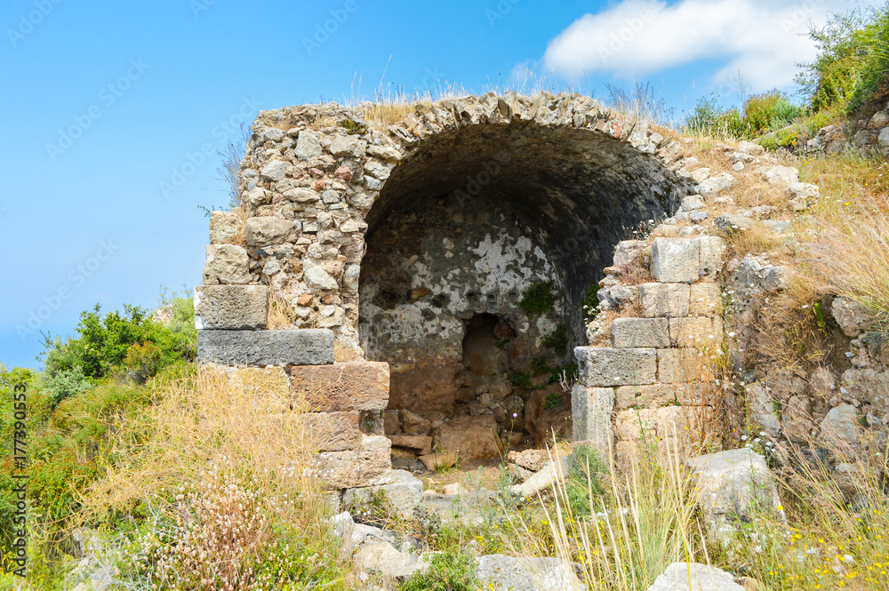 The ruins of the ancient city Syedra. Alanya. Turkey. June 2015.