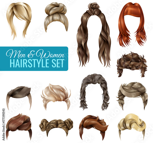 Realistic Hairstyle Set