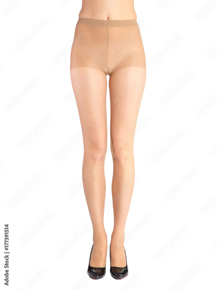 Shapely female legs dressed in tights body color Shapely female legs dressed in tights body color