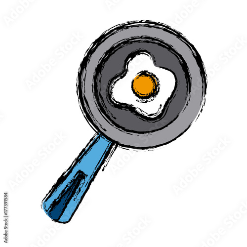Skillet and turner kitchen utensils icon vector illustration graphic design