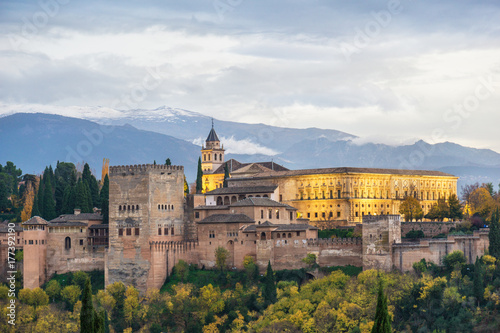 Alhambra of Granada from the viewpoint of Saint Nicholas photo