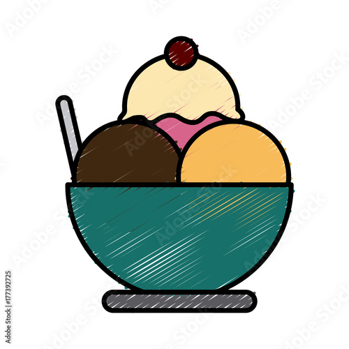 Ice cream cup icon vector illustration graphic design