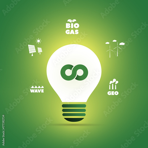 Infinite Sources of Clean Renewable Energy - Concept Design, Bulb Icon