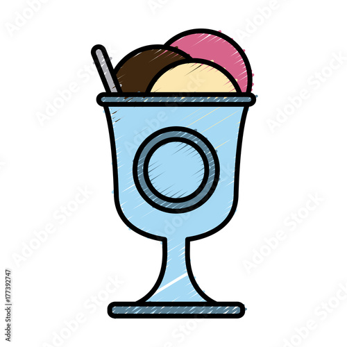 Ice cream cup icon vector illustration graphic design