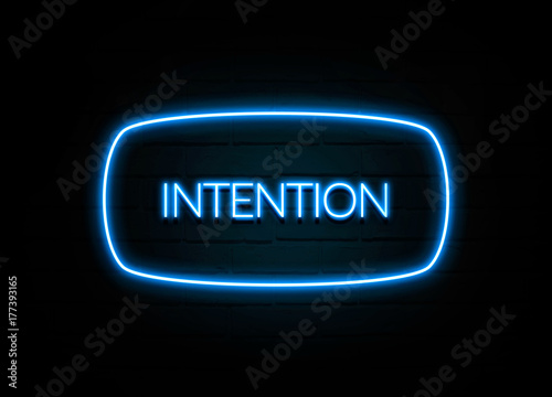 Φωτογραφία Intention  - colorful Neon Sign on brickwall