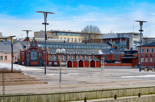 the market square Kauppatori view in Oulu, Finland, Scandinavia