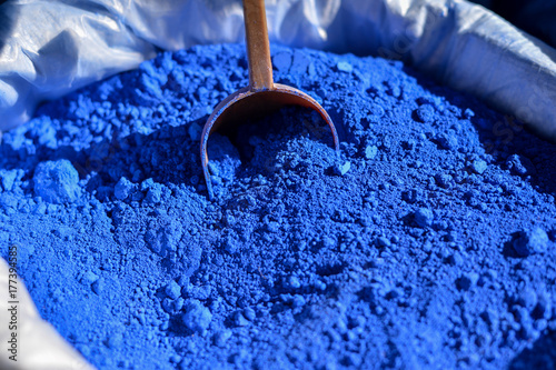 Powdered blue pigment photo