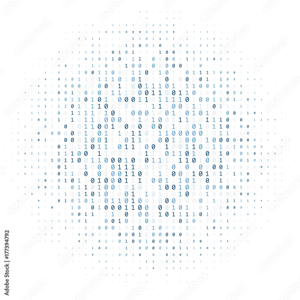 Binary code digital technology background made with zeros and ones