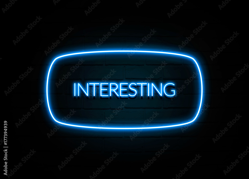 Interesting - colorful Neon Sign on brickwall Interesting - colorful Neon Sign on brickwall