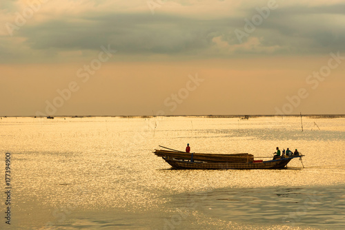 View the sea of Bang Sai Pier  Chon Buri  Thailand.