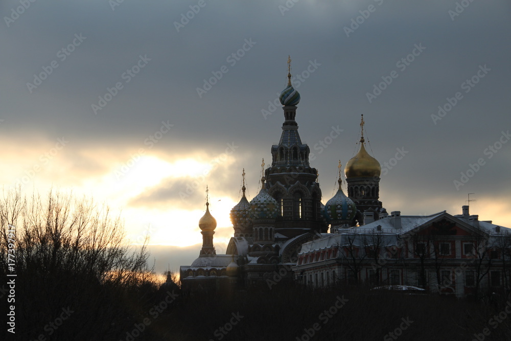 Спас-на-крови в Санкт-Петербурге зимой