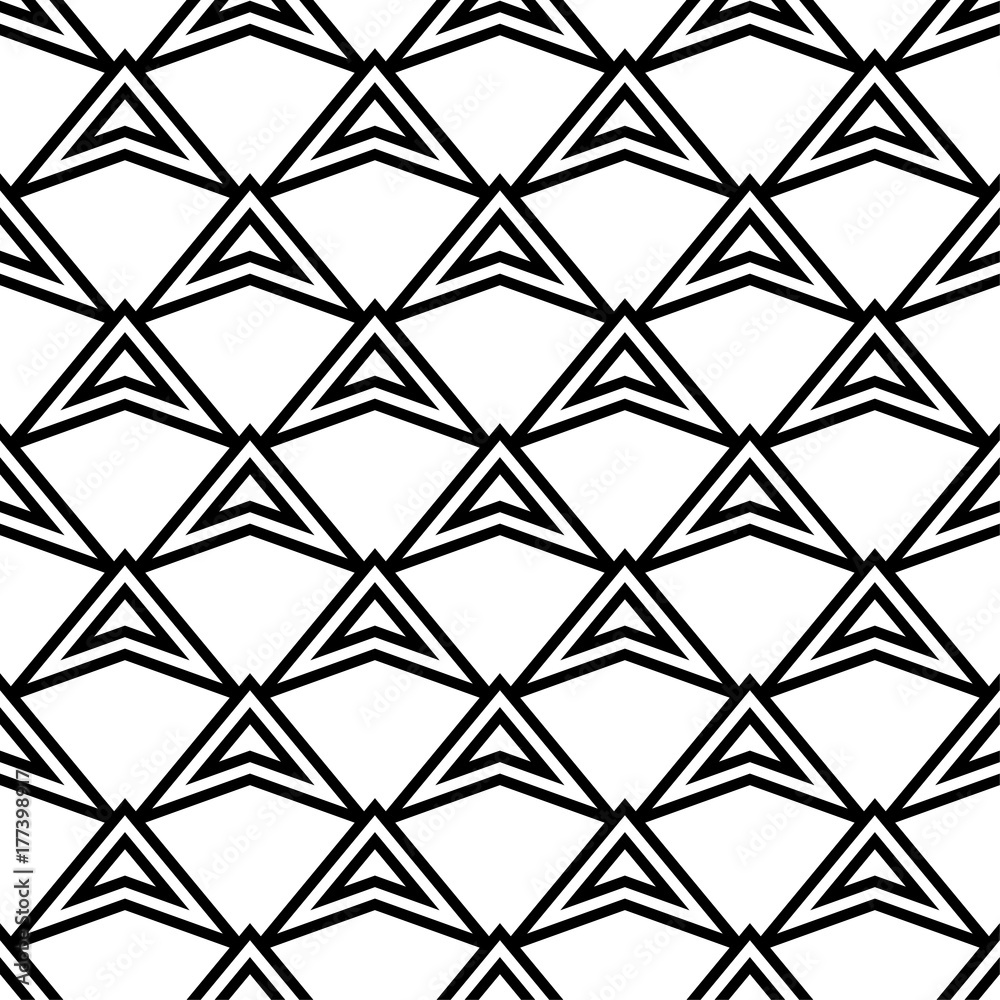 Fototapeta premium Geometric ornament. Black and white seamless pattern