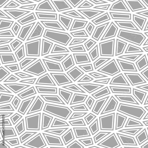 Gray geometric print on white background. Seamless pattern