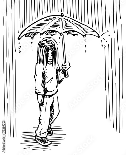 Somber door de regen