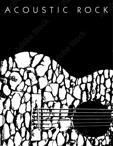 An acoustic rock music background with space for your text   
