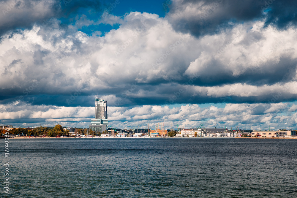 Naklejka premium Panorama of the city of Gdynia