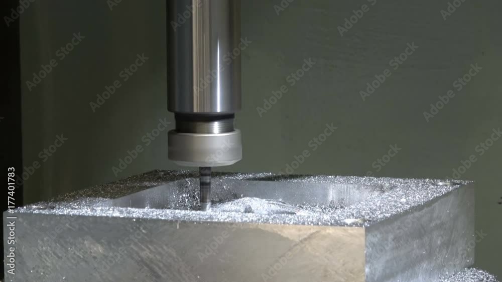 4K video footage of milling machining center, CNC turning center metal ...