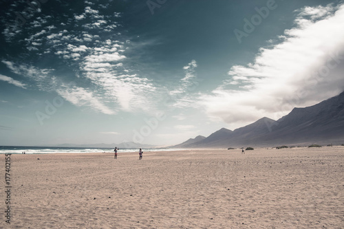 View of Cofete wild beach, Fuertventura, Spain photo