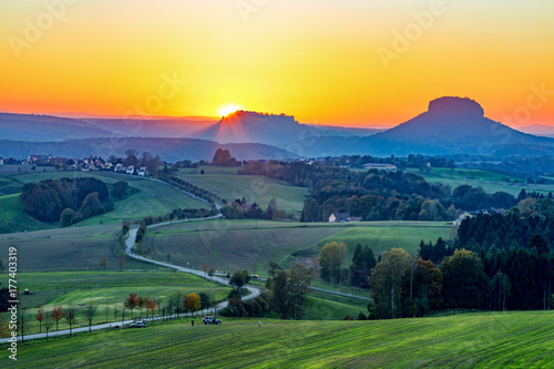 Sunset in the National Park Saxon Switzerland © Edler von Rabenstein