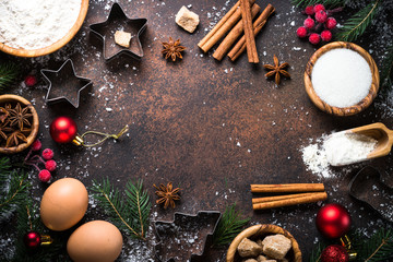 Ingredients for cooking christmas  baking