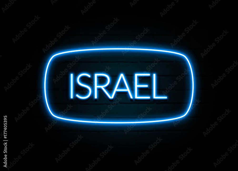 Israel - colorful Neon Sign on brickwall Israel - colorful Neon Sign on brickwall