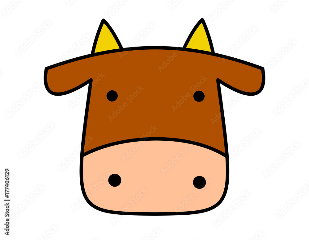 牛の顔 色 Stock イラスト Adobe Stock